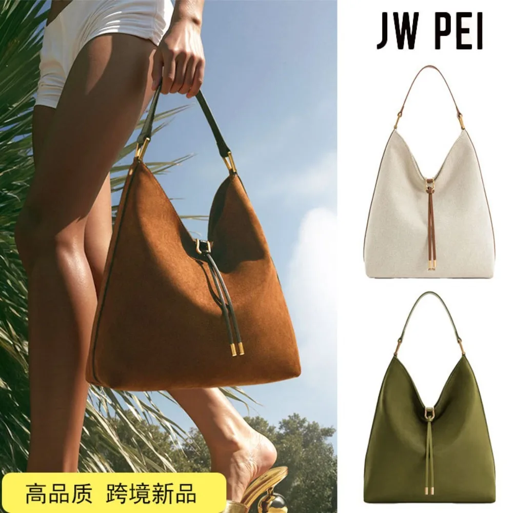 

JWPEI tote bag new suede like women's bag Aria2025 large capacity lazy feeling single shoulder armpit bag luxury designer bag