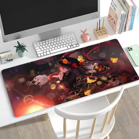 H-HU TAO G-Genshin Impact Mouse Pad Desk Mouse Pad Cute HD Desk Pad Extended Gaming Keyboard Mats Large XXL Gamer Mousepad 90x40