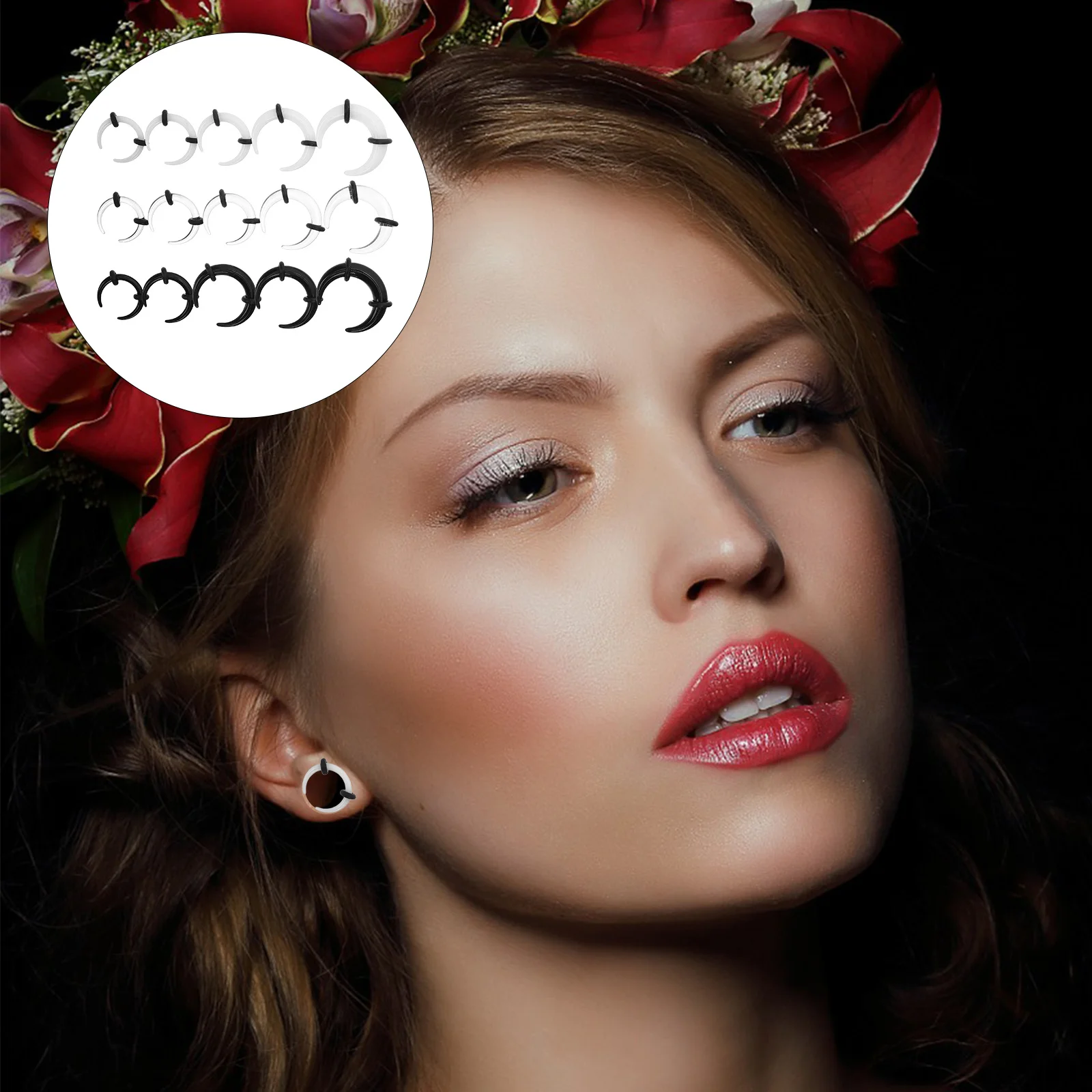 

15pcs Acrylic Septum Horseshoe Hoop Nose Ring For Body Piercing Jewelry Ear Cartilage Lip Eyebrow Ring Set Smooth Durable