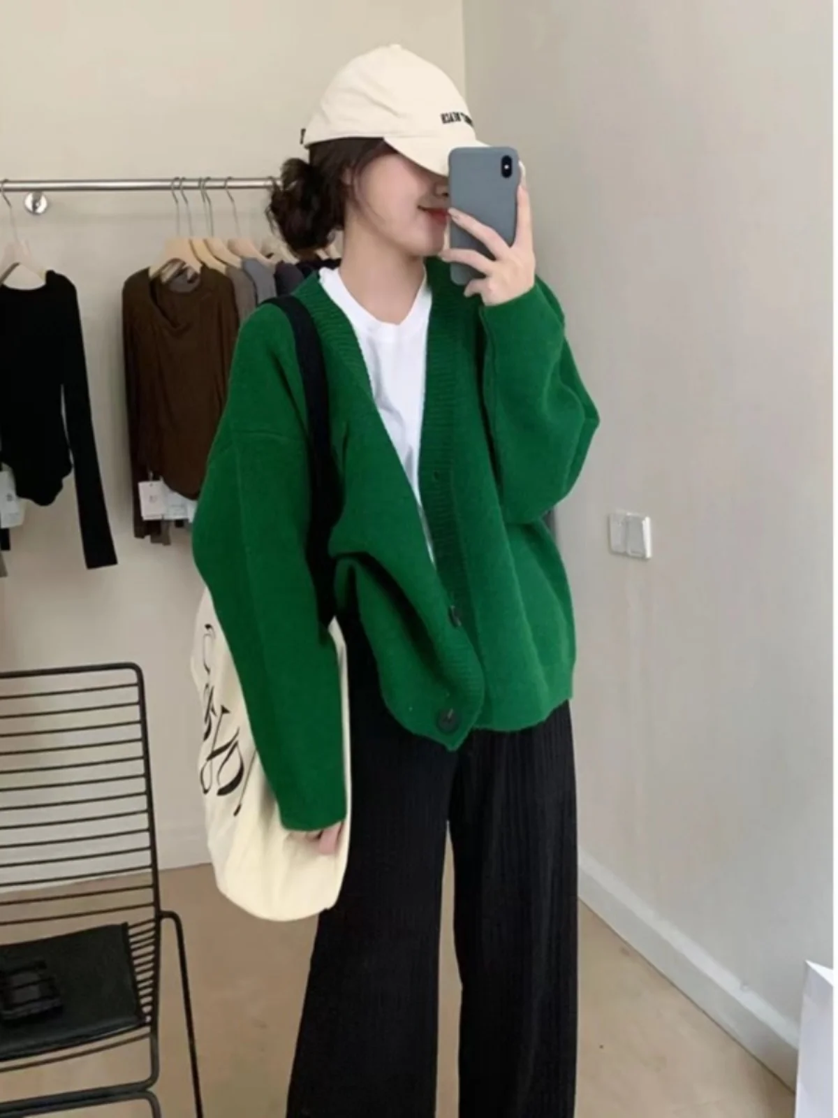 

Свободный вязаный кардиган, женская весенне-осенняя верхняя одежда, удобный V-Ne Long Sve, повседневный модный топ