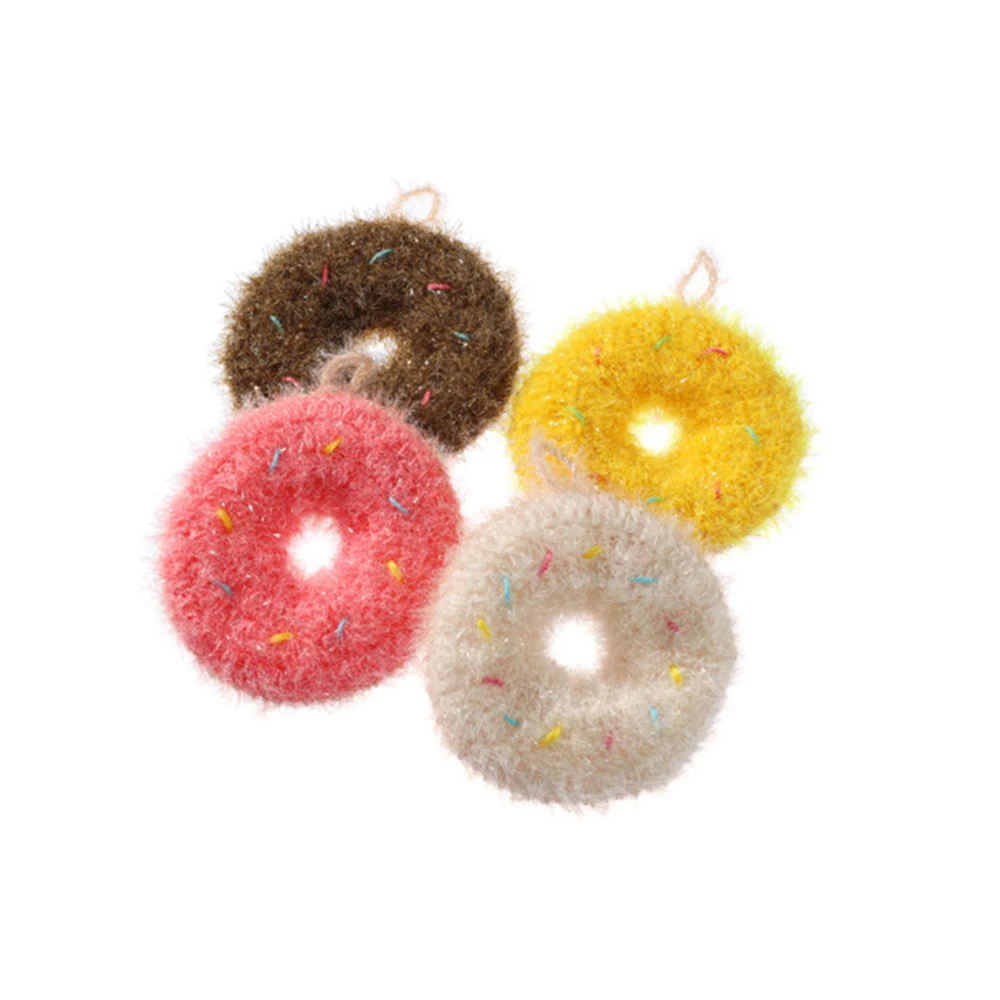 Korea High Efficient Anti-grease Donut Shape Dish Cloth Acrylic Washing Towel Kitchen Cleaning Wiping Rags Cleaning Cloths