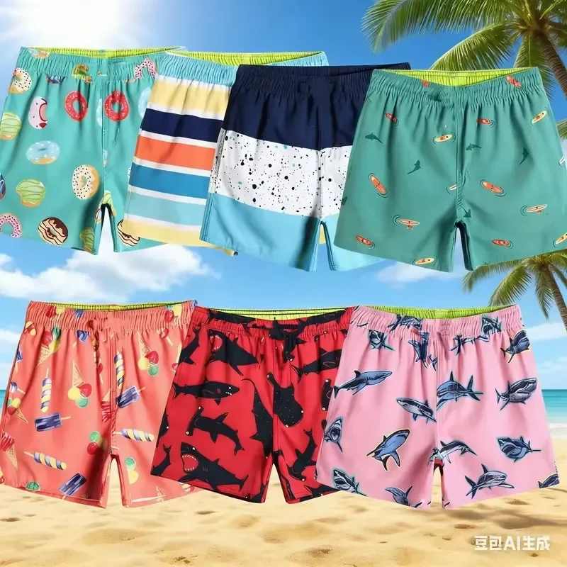 Casual Cool Shorts 2026 Summer New Printed Quick Dry Beach Shorts Men Women Adult Kids Breathable Casual Sports Vacation Swim