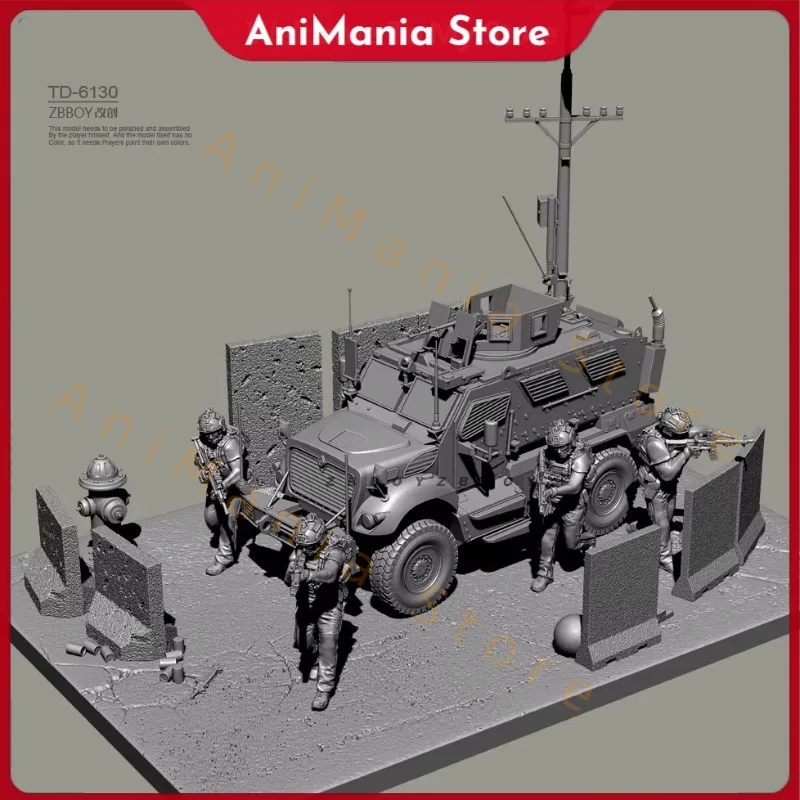 

1/72 1/48 1/35 Resin Soldier model kits figure colorless and self-assembled （3D Printing ） TD-6130/3D full set