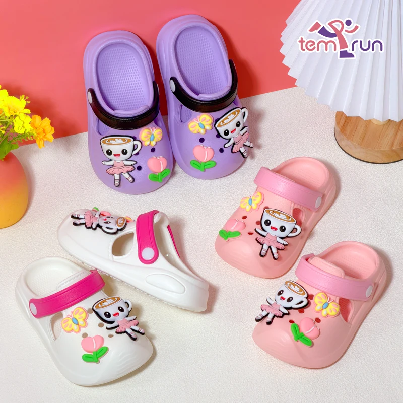 Summer Children EVA Clogs Garden Shoes Anti-slip Girls Home Cartoon Outdoor Sandals Anti-collision Indoor Slippers