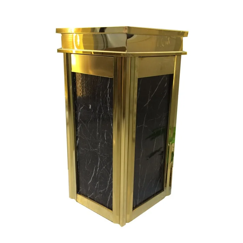 Hotel KTV Vertical Stainless Steel Waste Bin with Ashtray, Smoke Extinguisher for Lobby, Corridor & Elevator Entry