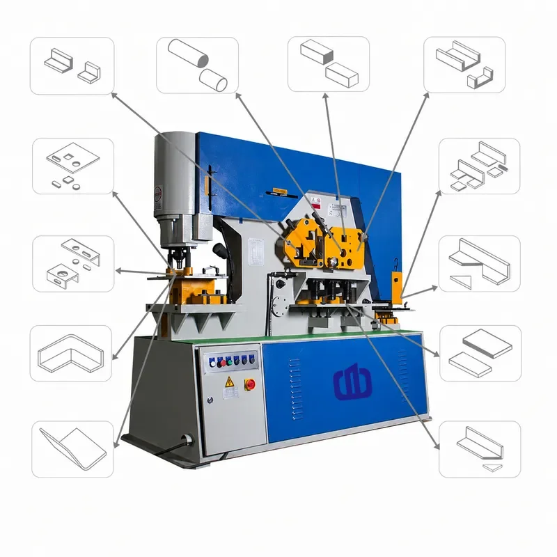 for 65 90 120 160 200 Ton Multifunctional Hydraulic Ironworker Machine CNC Angle Steel Channel Flat Bar Notching Shearing