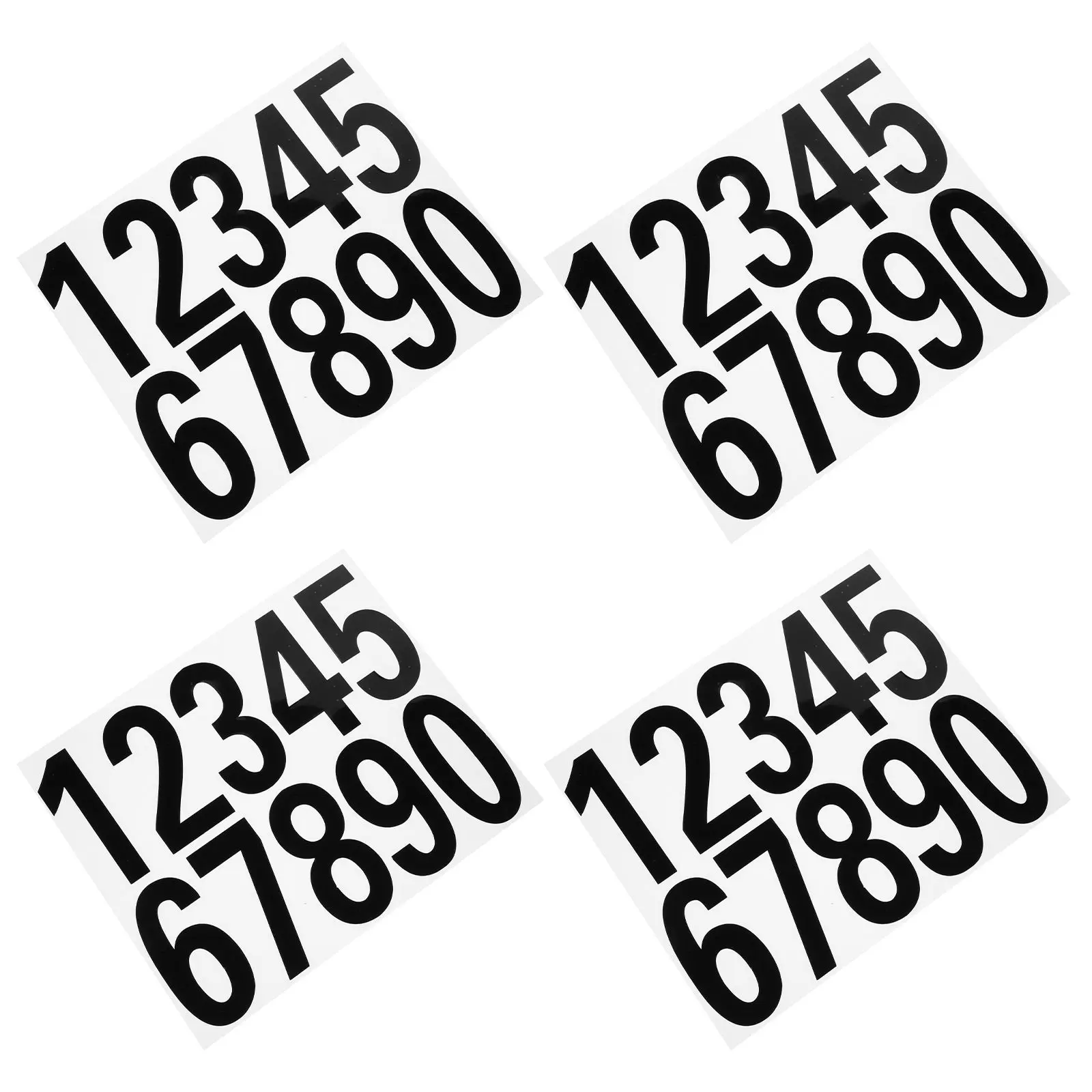 4 Sets Digital Reflective Stickers Number Decal Water Proof Address Door Label The Pet House Numbers