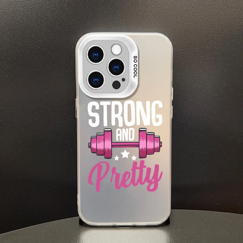 

Чехол для телефона с рисунком гантели, подходит для iPhone 16, 15, 14, 13, 12, 11 Pro/Max/Plus, противоударный задний чехол с защитой от отпечатков пальцев