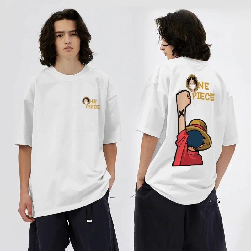 

Футболка большого размера из японского аниме ONE PIECE Adventure D'Luffy, мужская футболка, модная мужская и женская футболка с круглым вырезом, топ