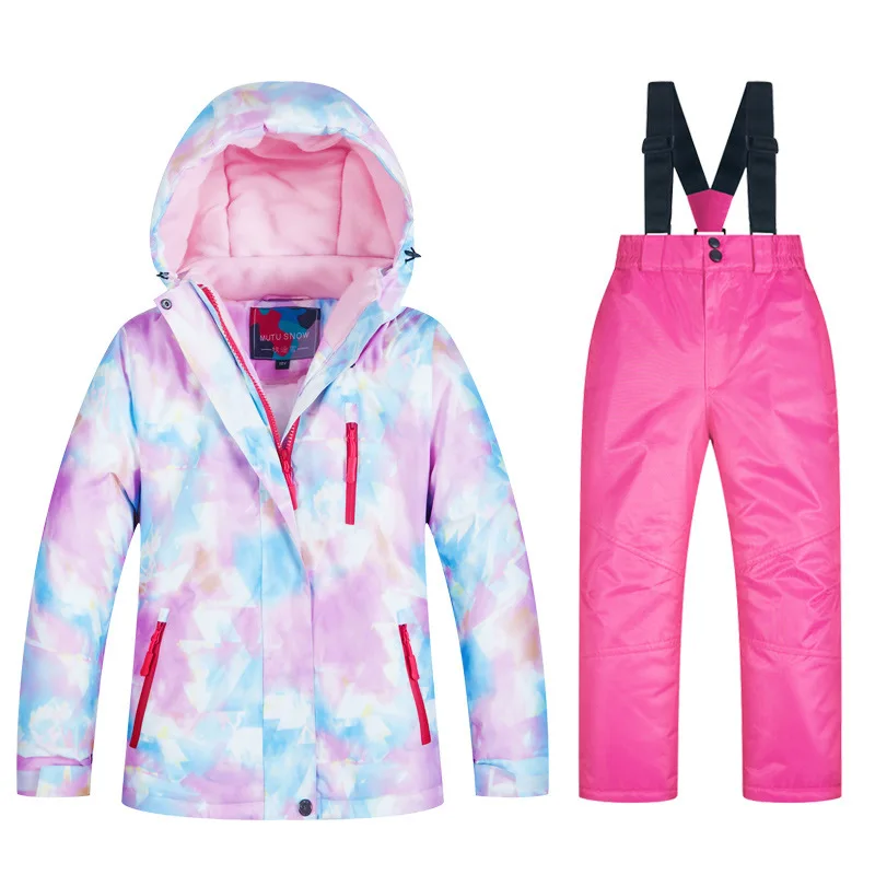 

Утолщенные детские лыжные костюмы для девочек и малышей, ветрозащитная и водонепроницаемая одежда и снаряжение для путешествий на снегу
