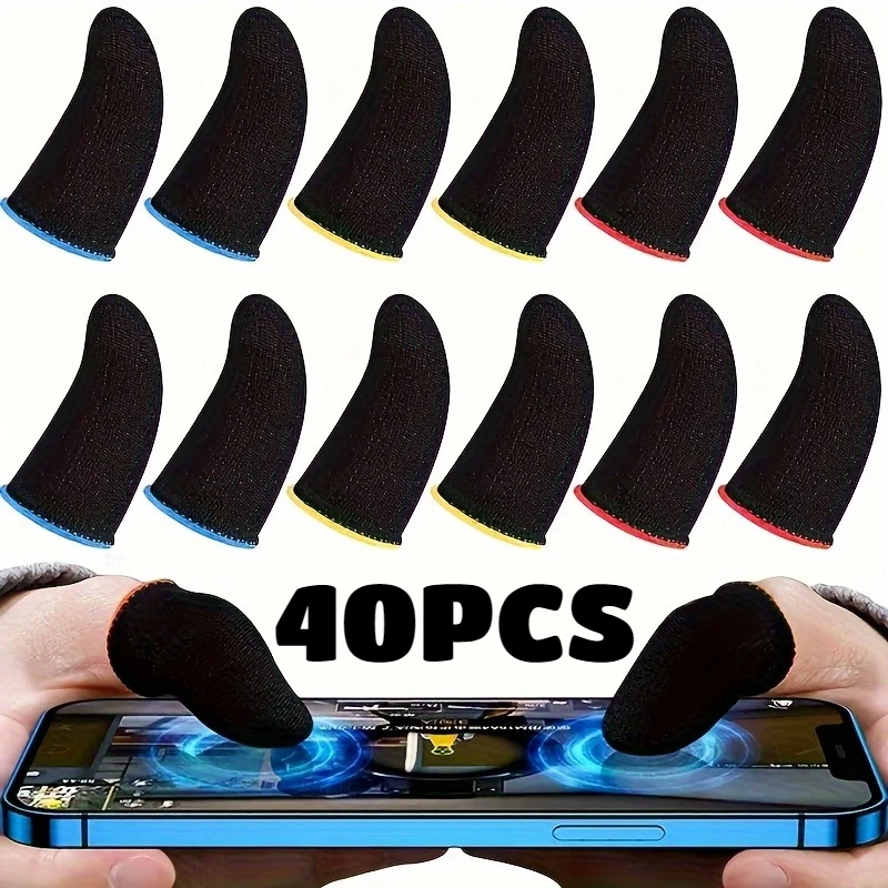 40 Stück Fingerhüllen für Mobile Spiele, Fingerspitzen-Handschuhe, Rutschfest, Touchscreen-kompatibel, Atmungsaktiv, Gaming-Fingerspitzen, Empfindliche Touchscreen-Gaming-Handschuhe