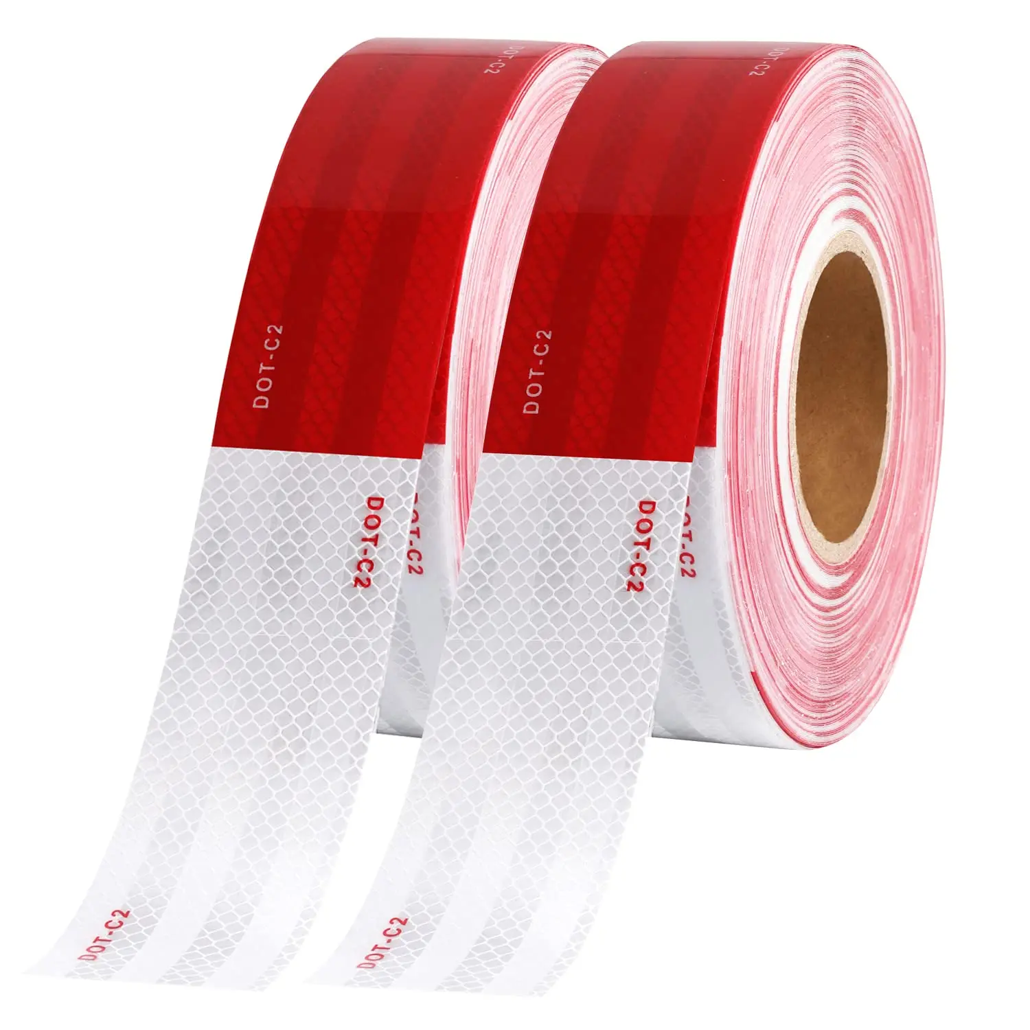 

2 inch x 200 Feet Red and White Reflective Tape, Waterproof High Visibility Safety Adhesive for Trailers, Cars, Trucks