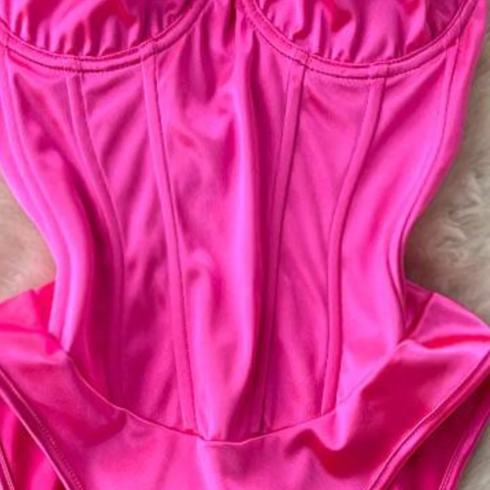 Fish Bone Waist Cinched Women\'s Bodysuit Rose Hotsweet Women\'s Pajamas Y2K Slim Sexy Sleeveless V-Neck Top Erotic Lingerie Hot