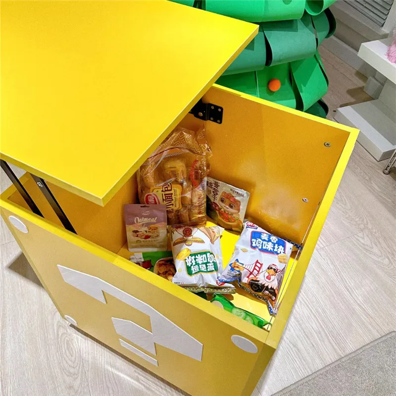 Storage box, question mark, children's toy rack, coffee table, small table, creative snack storage