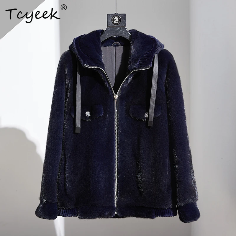 

Tcyeek Luxury Natural Mink Fur Coat Men Winter Clothes Warm Whole Mink Mens Coat Real Fur New in Coats Zipper Куртка Мужская