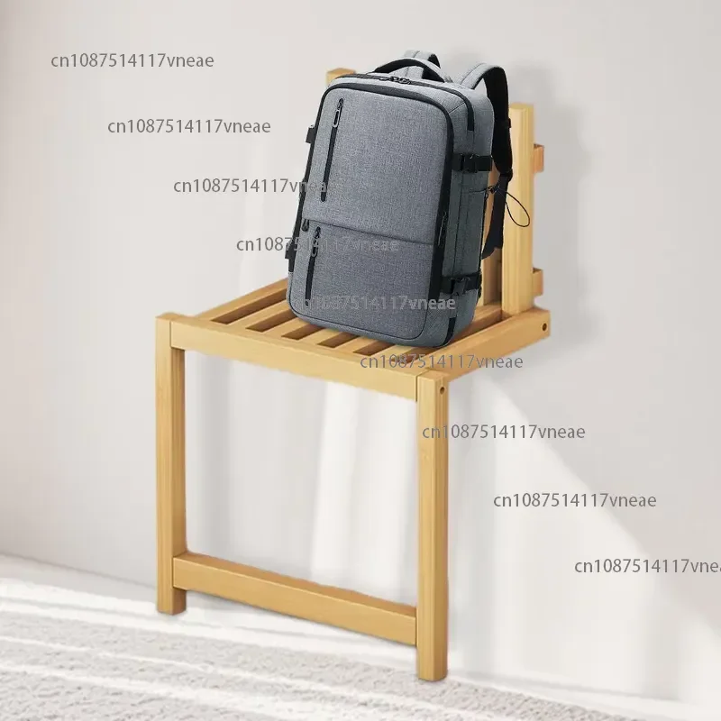 Wall-Mounted Foldable Bamboo Shoe-Standing Stool & Invisible Bench for Entryway/Doorway & Gym-Modern Minimalist Design