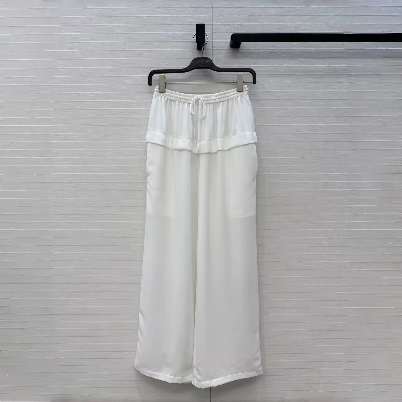 High Street Fashion Loose Long Wide Leg Pants Women High Waisted Drawstring Tie Solid Color Patchwork All-matched Sweatpants