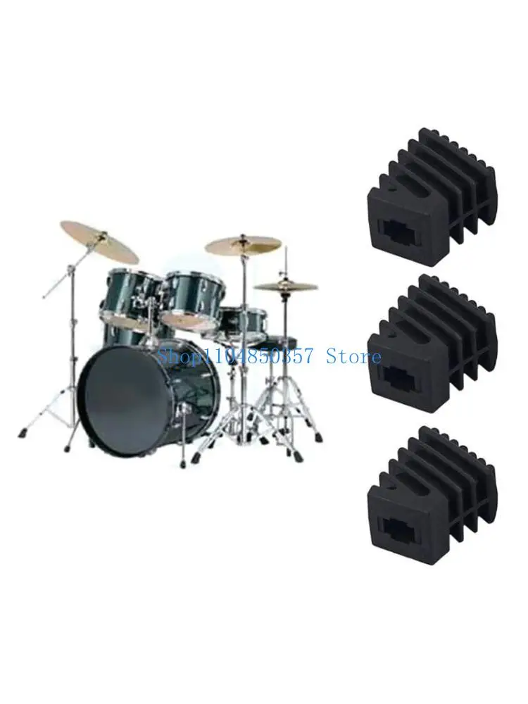

652F 3Pcs Drum Rack Stand Rubber Feet Drum Leg Protectors Antislip Rubber Drum Feet Drum Percussion Replacement Parts