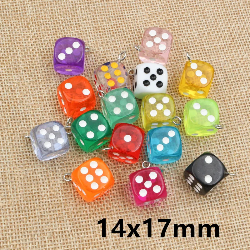 10PCS Resin Pendant Charms Rabbit Dice Lollipop Ice Cream Random Mix Pendant Decoration for Keychain Jewelry Making Supplies