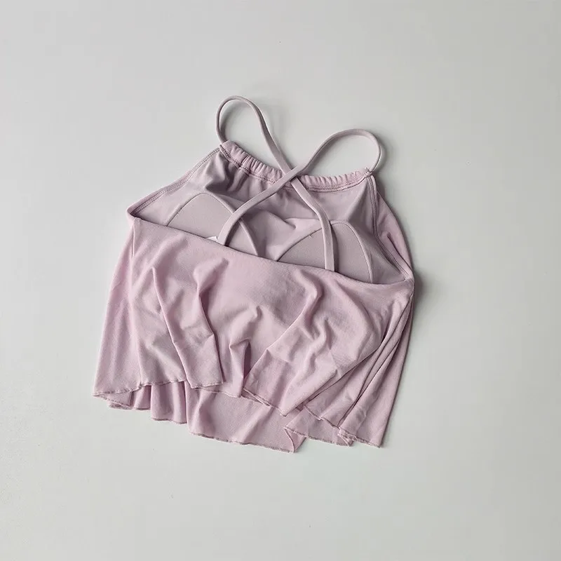 Sexy Mesh-Sportweste für Damen mit Kreuzträgern, Yoga-Tanktop, Fitness-Camisole-BH für Fitnessstudio und Laufsport – Detail 6