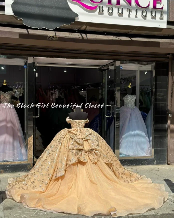 Robes de Quinceanera à paillettes avec nœud à bretelles perlées, robes de Rhde luxe, gaine à paillettes, robes de soirée chaudes, orange, Rap15