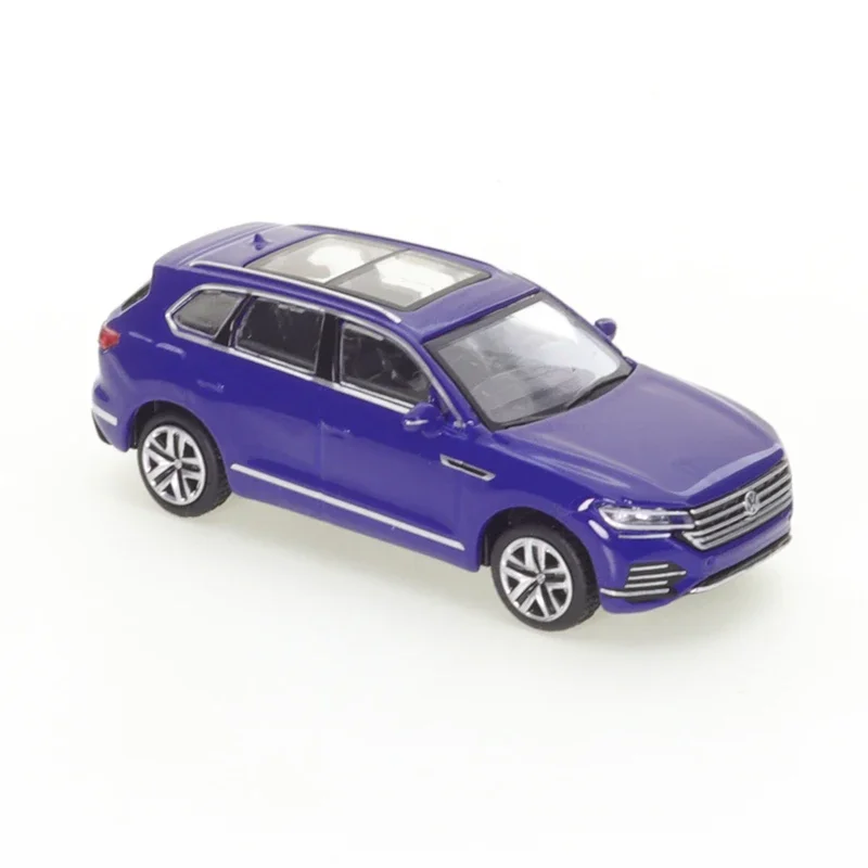 JKM1:64 Volkswagen Touareg SUV Blue Alloy Diecast Car Model Metal Cast Vehicle Toys for Children Collectable