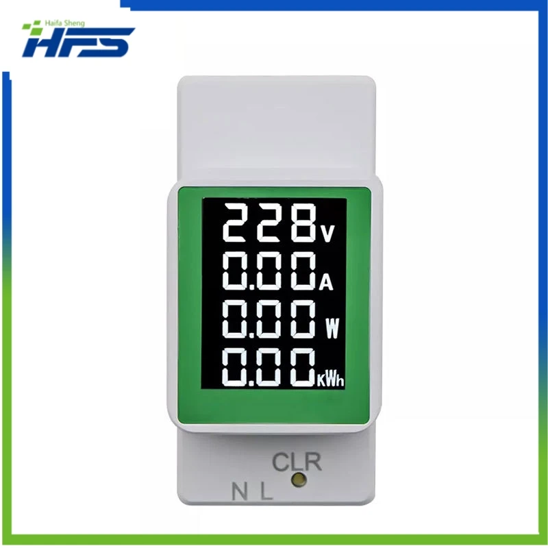 AC digital display multifunctional guide rail meter, voltage and current meter, AC50-300V/100A tester