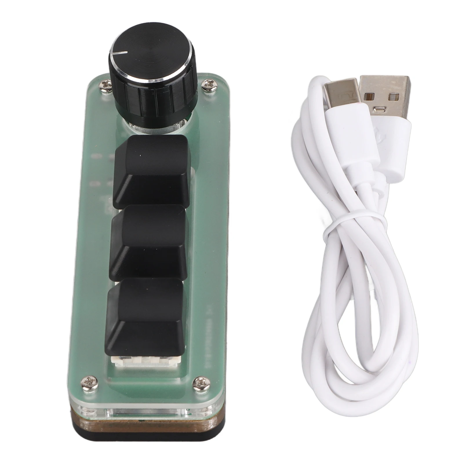 لوحة مفاتيح صغيرة بمقبض ، اختصار متعدد الوظائف ، إضاءة خلفية RGB ، لوحة مفاتيح ميكانيكية USB ، برمجة ذاتية الصنع ، ألعاب ، 3 مفاتيح