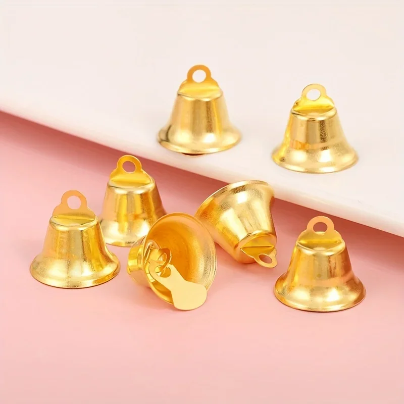 50pcs/set Christmas Tree Jingle Bell Ornament Home Christmas Decoration DIY Gold Bell Pendant Accessory Gift