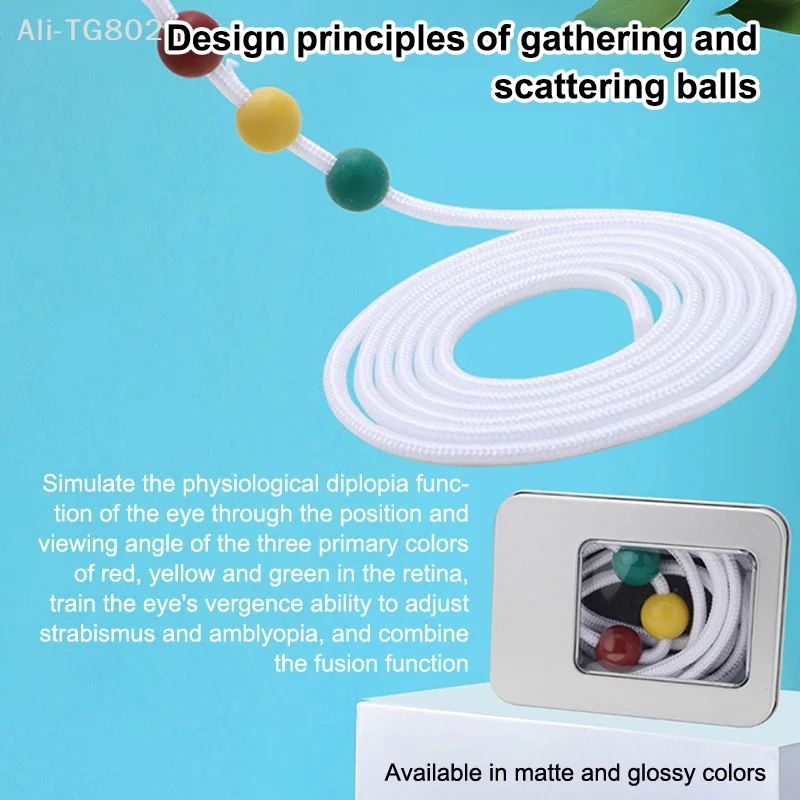 Sports Eye Sight Training Tool - Three Beads Brock String for Vision Convergence Insufficiency Target Pointing Practice
