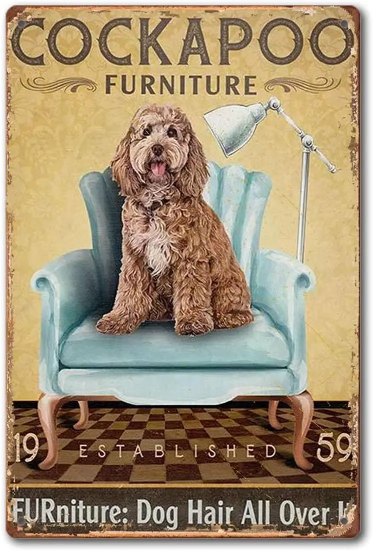 Gift for Cockapoo Dog Lovers Custom Year Poster Dog Cockapoo Furniture Poster Coffee Shop Bathroom Home Living Decor Antiqu sign
