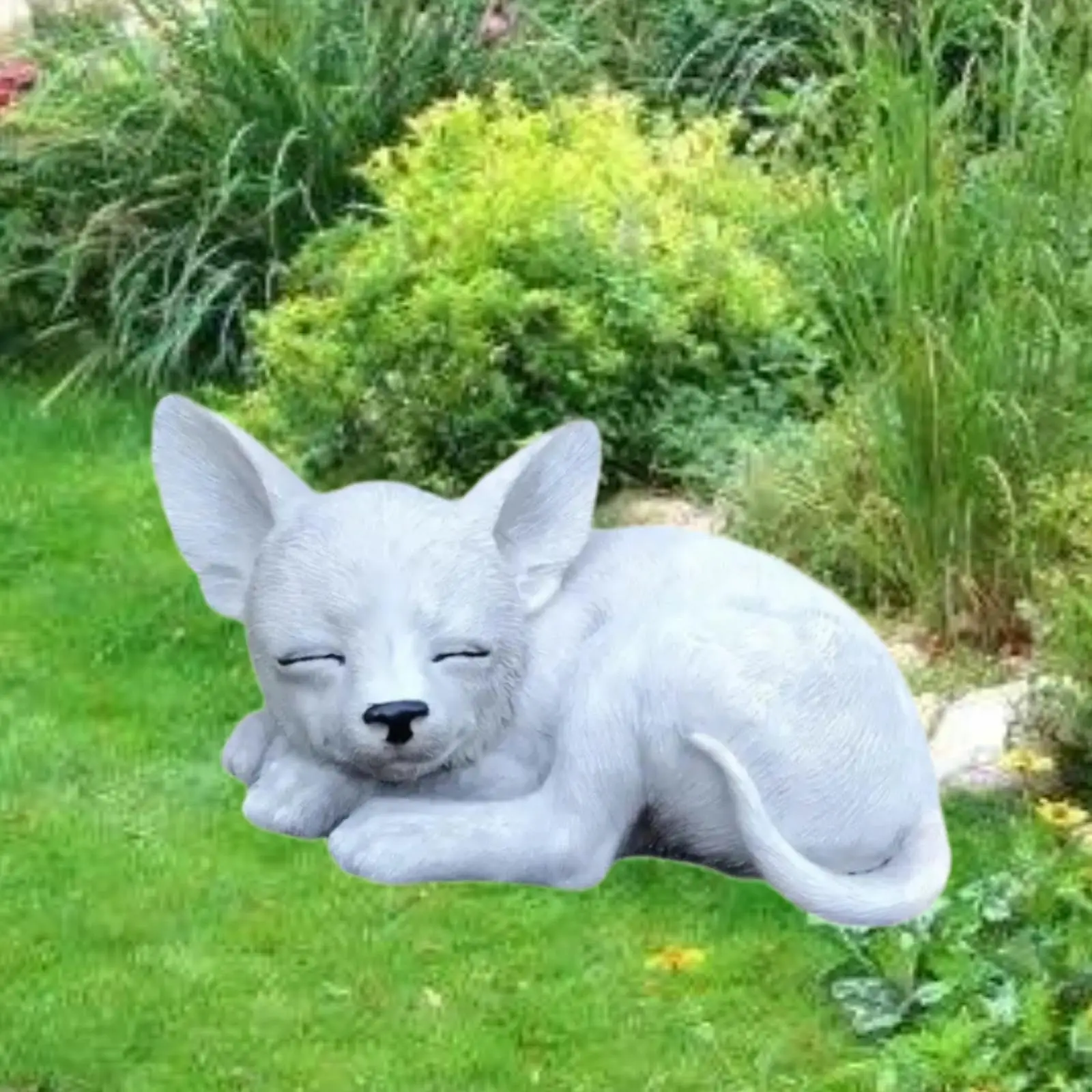 Outdoor Fox Statue Lying Fox Ornament Balcony Outsides Funny Yard Art Home Sleeping Fox Sculpture Garden Fox Figurine