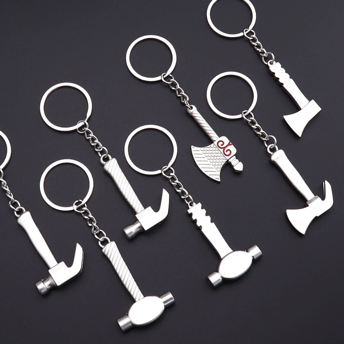 Mini simulation practical tool keychain metal wrench pliers key pendant creative men's key gift