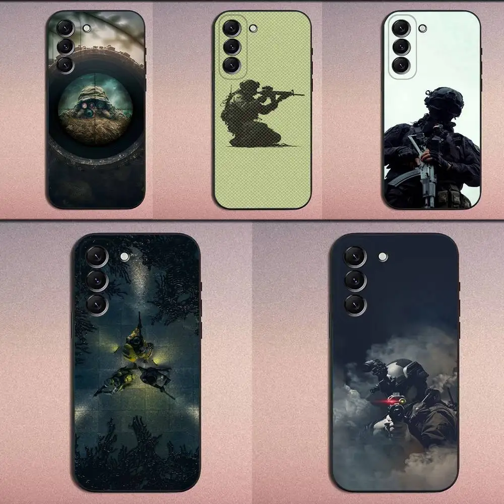 

Army S-Special Forces Phone Case For Samsung Galaxy A20,A21s,A22,A31,A32,A52,A53,A72,73,A80 Soft Black Cover