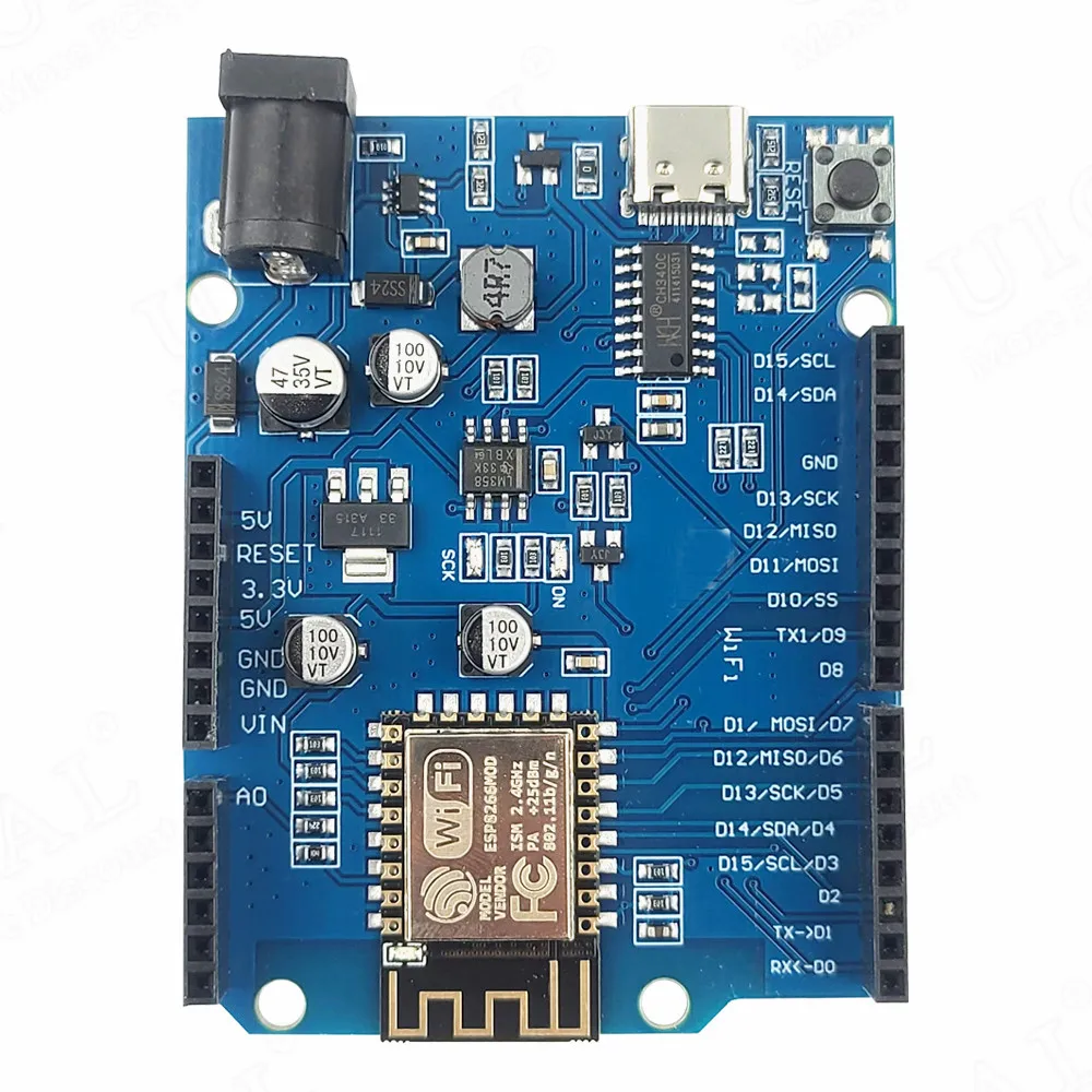 D1 ESP-12F 2.4G WiFi R3 Development Board Module for Arduino IDE CH340C USB Type-C ESP-8266EX ESP 12F ESP8266