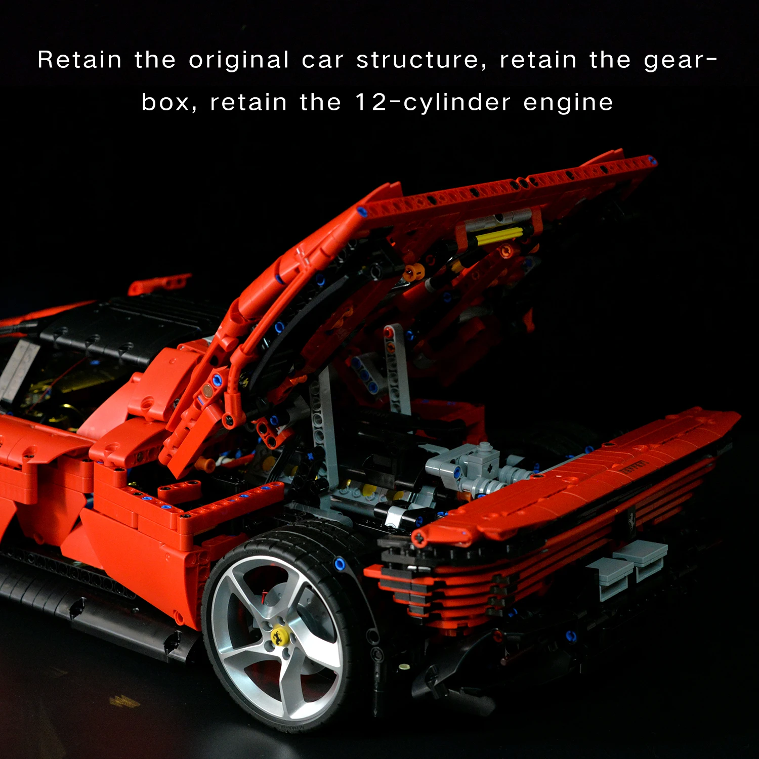 Motorized Motor for Lego Technic Ferrari Daytona SP3 42143 - Does not Include Toy Model,MOC Motor System only (42143-Motorized)