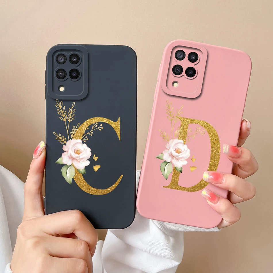 

Элегантный чехол для Samsung M22, M32, 4G, телефонный чехол с надписью «Роза», защитный чехол для объектива Galaxy M32, M22, бампер из жидкого силикона