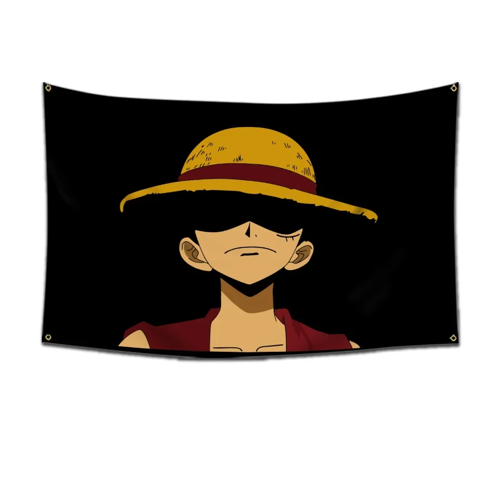 Anime One Piece Jolly Roger Wanddekoration Banner Gemälde Spielzeug Cartoon Luffy Zoro Strohhut Piraten Totenkopf Flagge Spielzeug für Kinder Geschenk