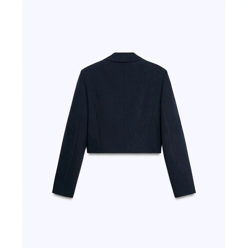 Chaqueta de Traje Corta sin Mangas para Mujer, Estilo Casual para el Trabajo, Manga Larga, Cuello Csero, Corte Entallado, ...