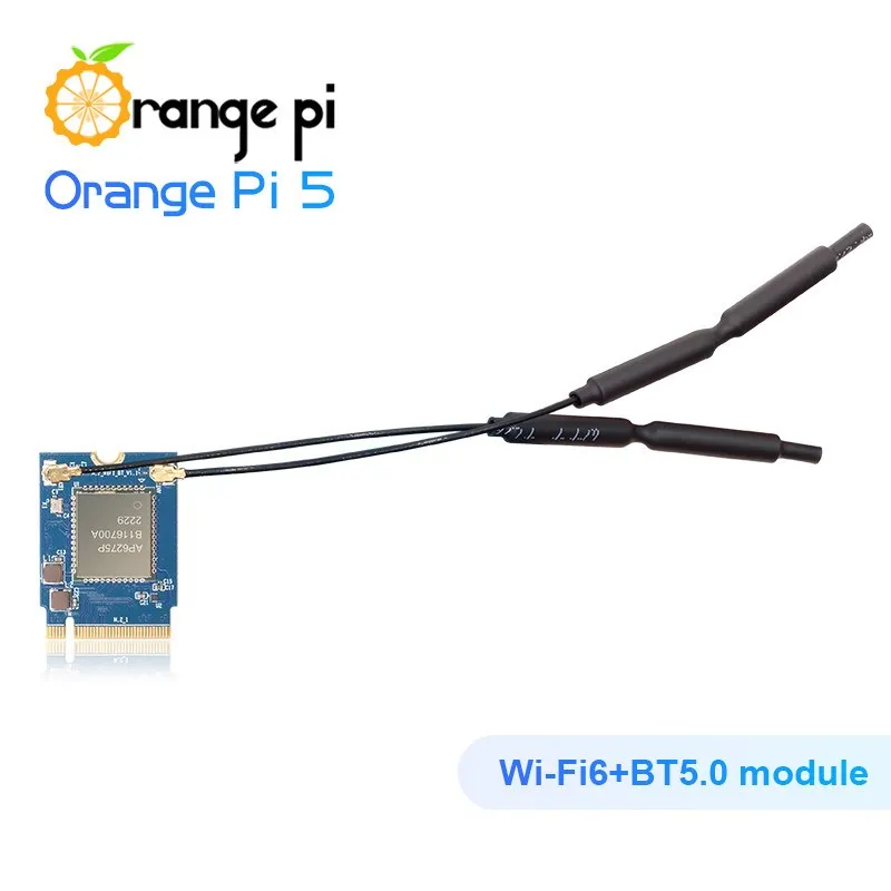 Orange Pi 5 WiFi 6 + BT 5.0 BLE Wireless Module AP6275P Chip PCIe Interface 2.4Ghz & 5GHz Wi-Fi (NOT Suitable for OPI 5 Plus !!)