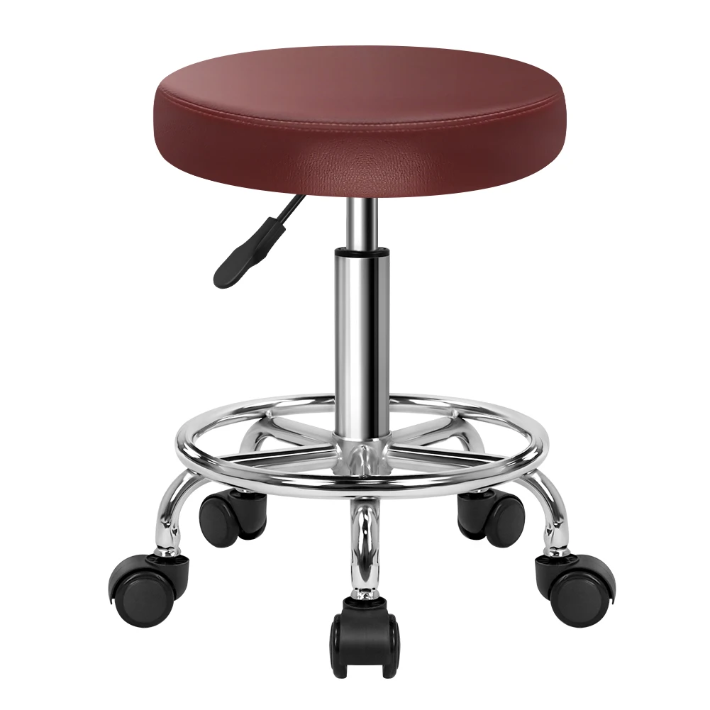 KKTONER-PU Couro Rodada Rolling Stool, ajuste de altura giratória, Spa Chair, Redação Salon, Tattoo Work, Office Massage, Task Chair