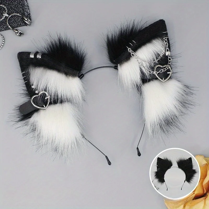 Costumes Accessories Handmade Cute Plush Beast Ears Cosplay Comic Exhibition Punk Headband Girl Headwear
