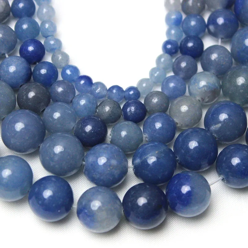 Natural Stone Blue Aventurine Jades Dumortierite  Beads For Jewelry Making DIY Material 4/ 6/8/10/12mm Strand 15\'\' Wholesale