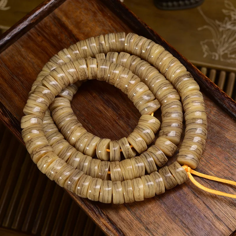 Yak bone 108-bead Buddhist prayer   string  multi-loop bracelet  plain beads
