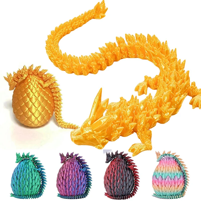 3D Printed Dragon Statue Ornaments with Movable Joints Printed Figures Model Home Tabletop Decoration Funny Home Office Decor