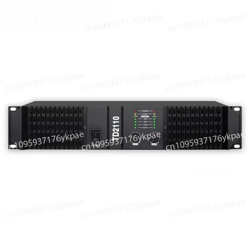 2 * 1100W Two-channel Class D Metal Power Amplifier with Impedance of 4/8 Ohms, Suitable for Professional Audio Church/KTV