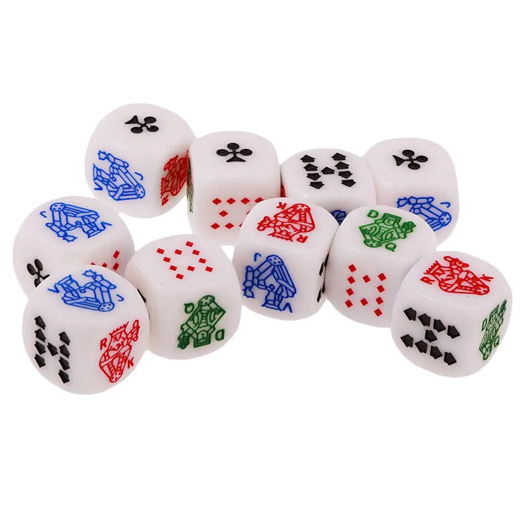 

16mm Six Sided Poker Dices Mixed Color Acrylic Professional Dice Kit for Liar’s Game and Poker