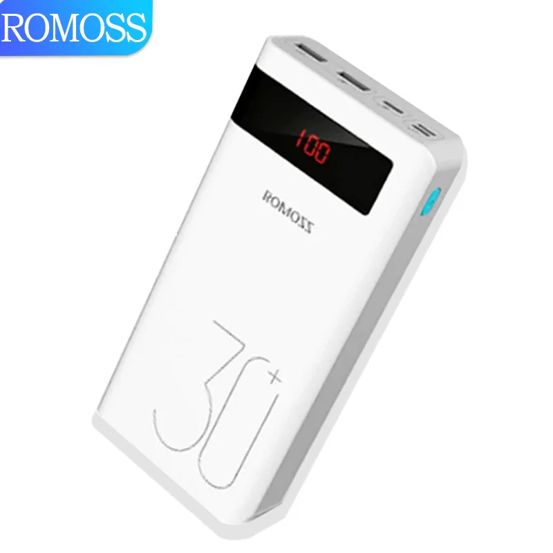 ROMOSS Power Bank 30000mAh Sense8+ 18W 30000mAh PowerBank Portable Fast Charging External Battery for iPhone xiaomi samsung