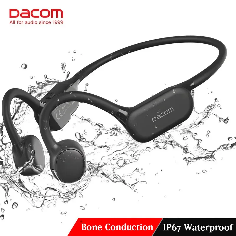 

Dacom Bone Conduction 5.3 Bluetooth Headphones Quick Charge Wireless Earphones IP67 Waterproof Sport Headsets Two Device Connect