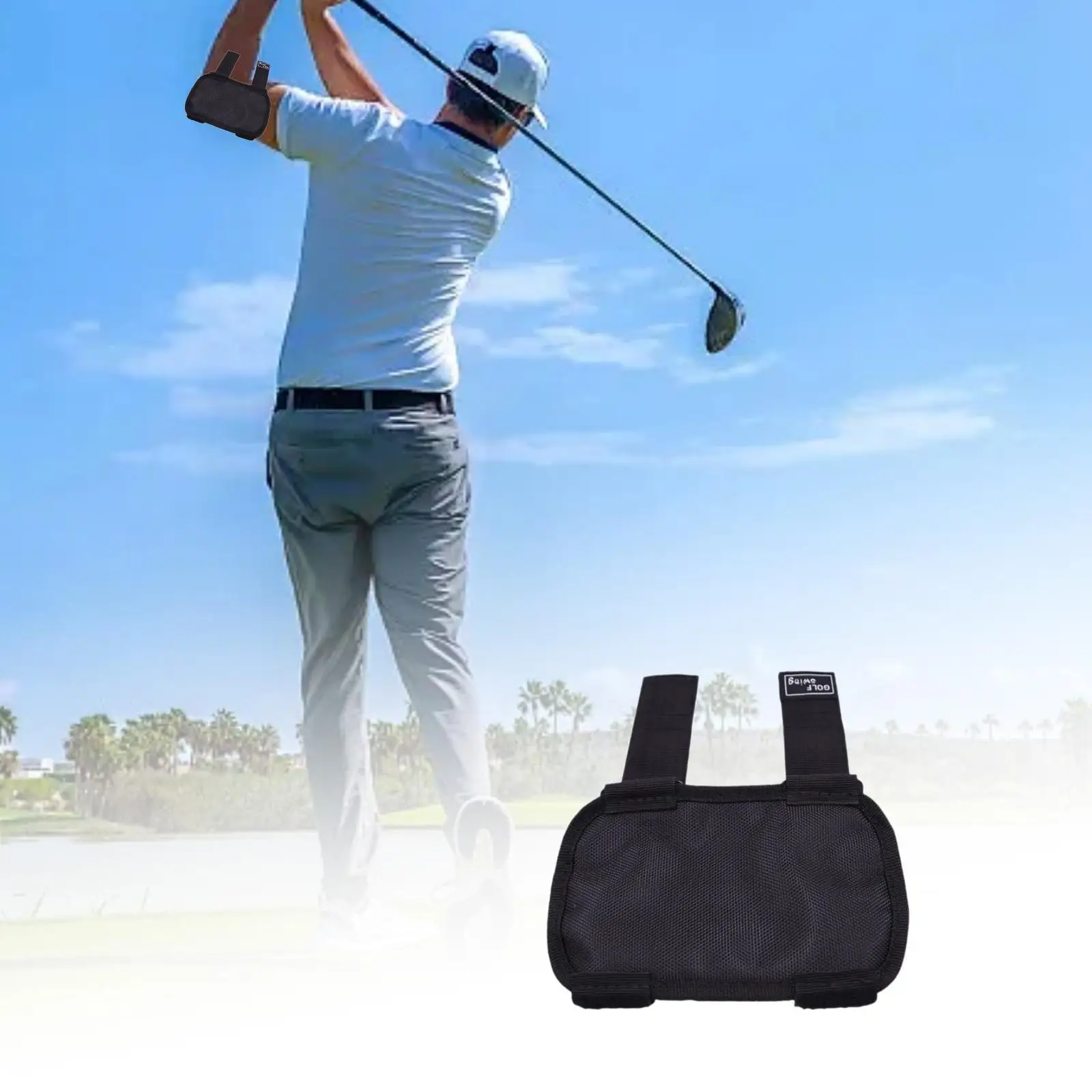 

Golf Swing Training Device Posture Elbow Brace with Alarm Lightweight Nylon Portable Posture Correction for Men Women